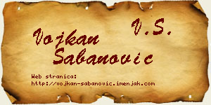 Vojkan Šabanović vizit kartica